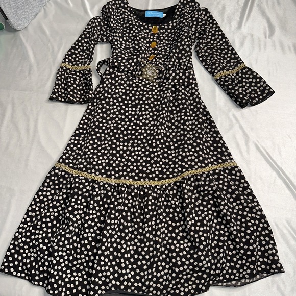 Dresses & Skirts - Vintage Wardhere Fashion Black Dress‎ Size 4 Gem Buttons Belt